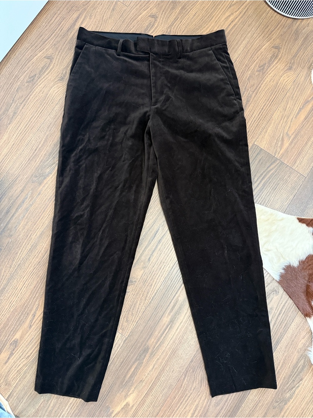 Zara brown velvet menβs pants